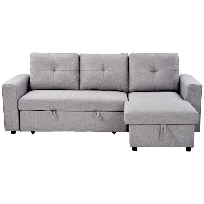 Latitude Run® 90" Reversible Pull Out Sleeper LShaped Sectional
